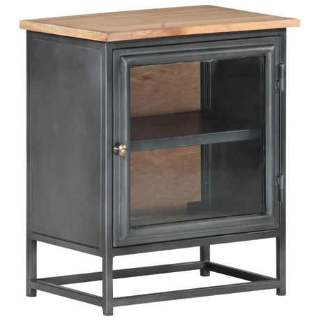 Bedside Cabinet Grey 40X30X50 Cm Solid Acacia Wood