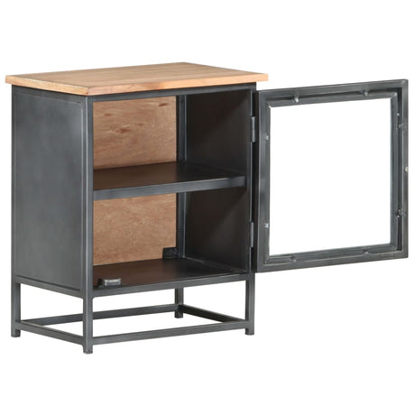 Bedside Cabinet Grey 40X30X50 Cm Solid Acacia Wood