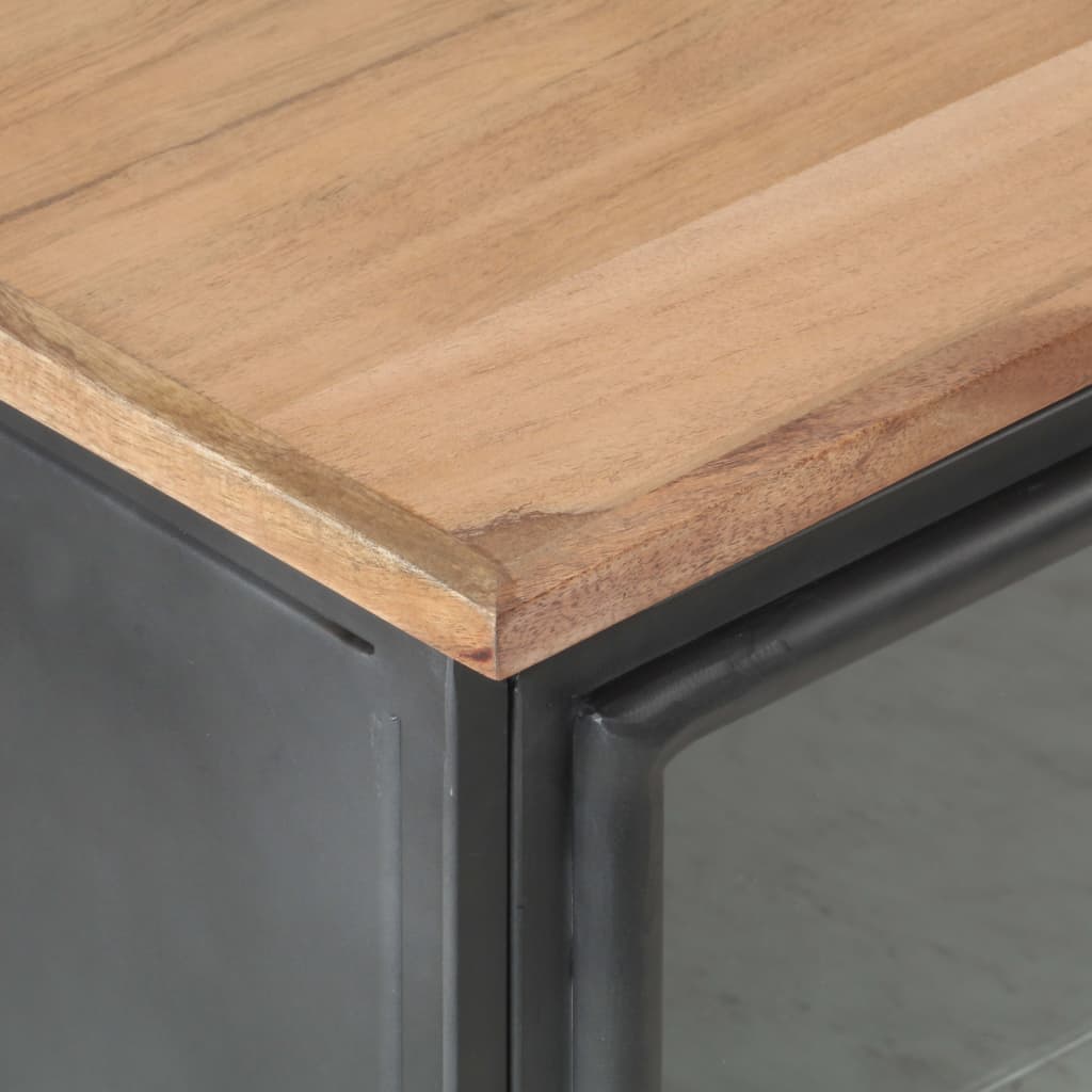 Bedside Cabinet Grey 40X30X50 Cm Solid Acacia Wood