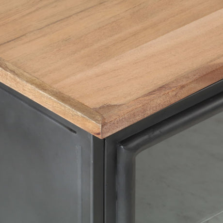 Bedside Cabinet Grey 40X30X50 Cm Solid Acacia Wood