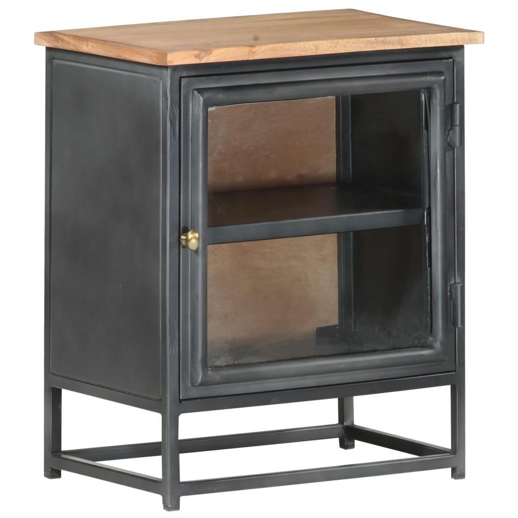 Bedside Cabinet Grey 40X30X50 Cm Solid Acacia Wood