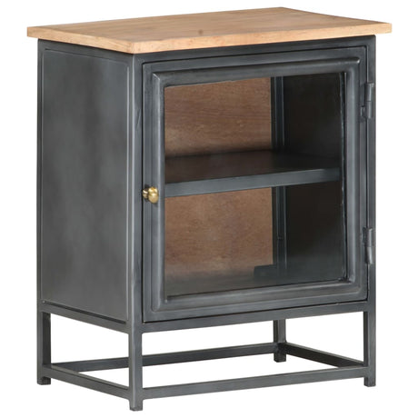 Bedside Cabinet Grey 40X30X50 Cm Solid Acacia Wood