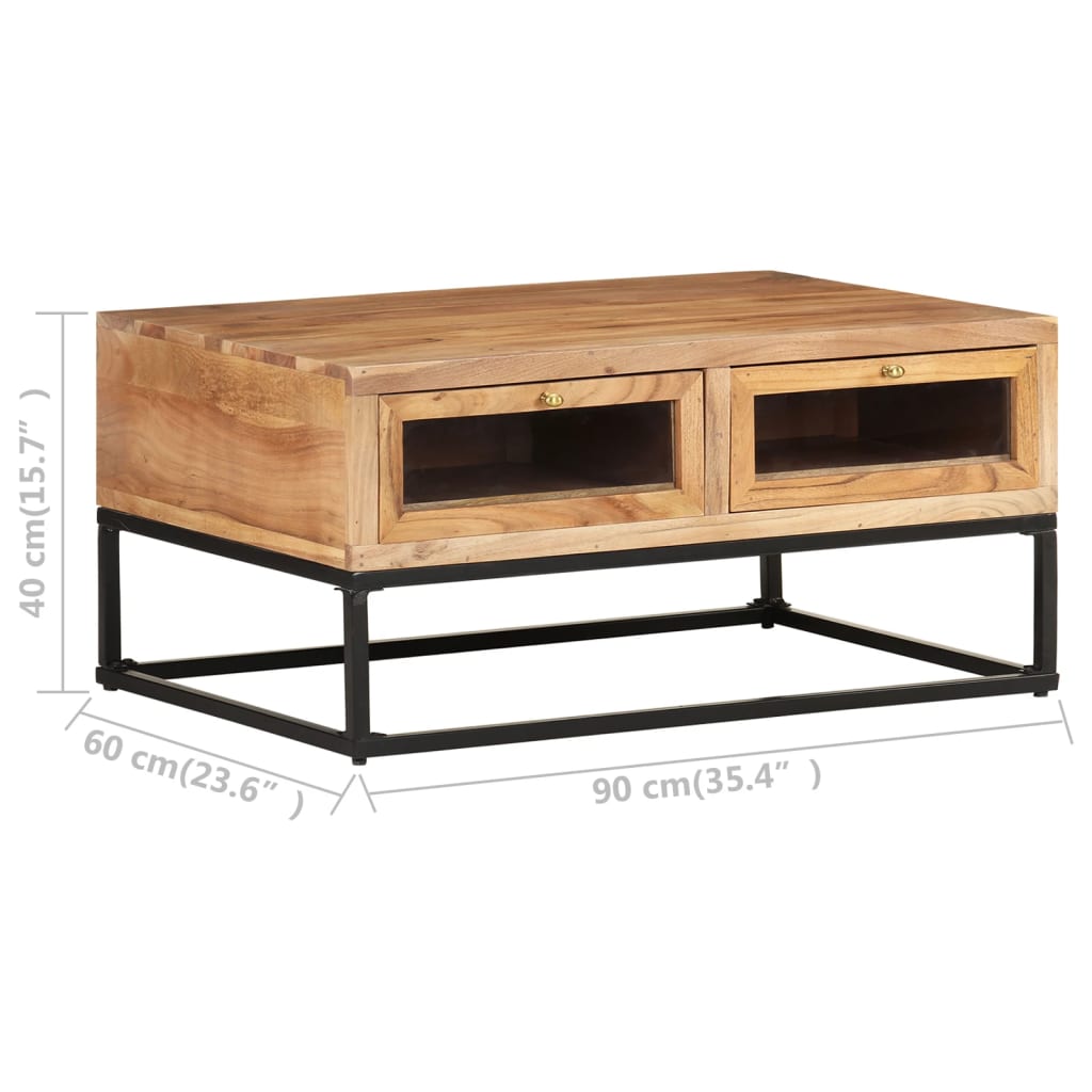 Coffee Table 90X60X40 Cm Solid Acacia Wood