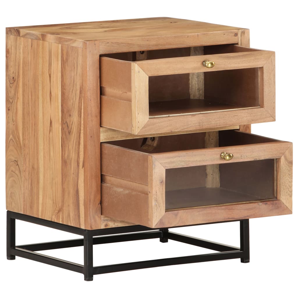 Bedside Cabinet 40X30X50 Cm Solid Acacia Wood