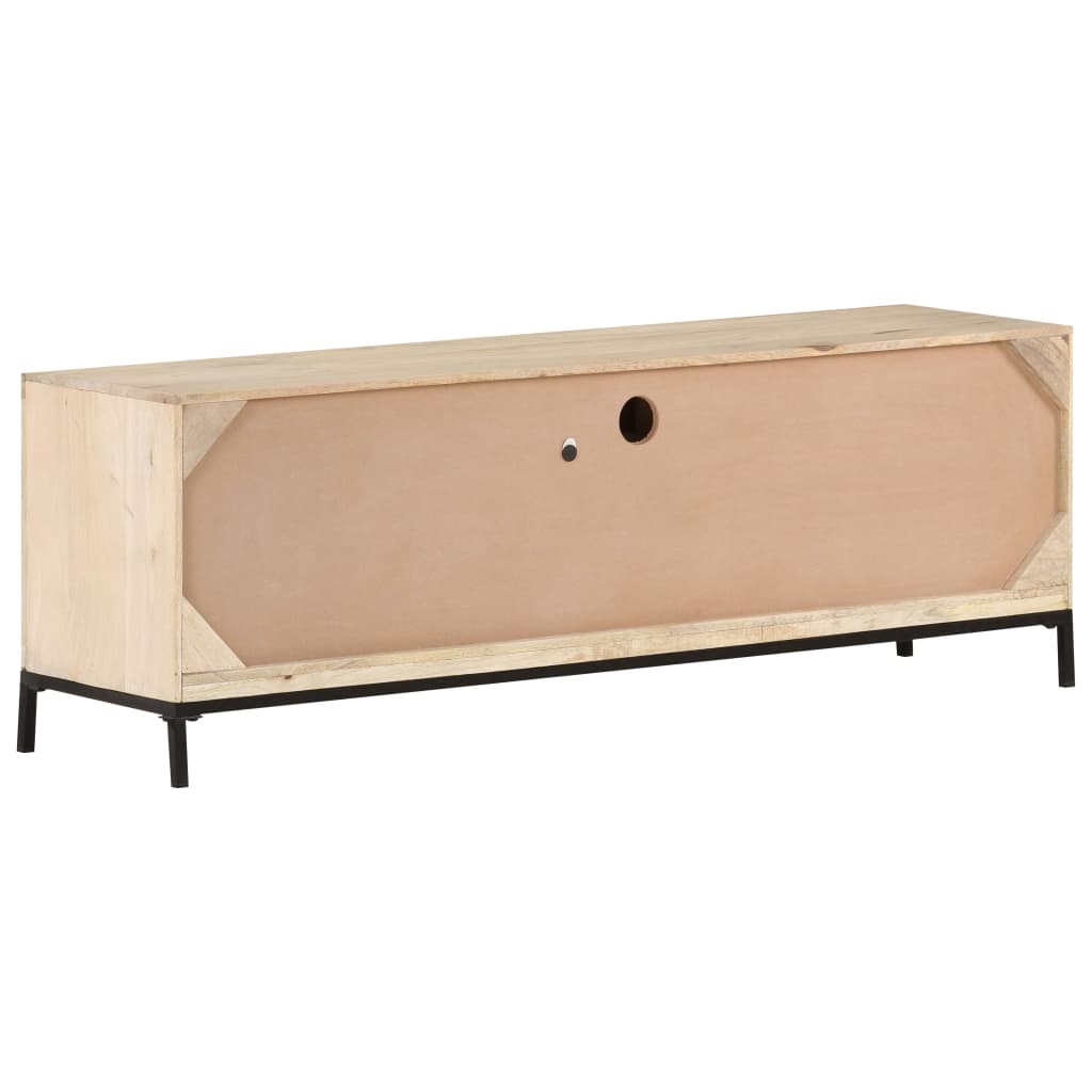 Tv Cabinet 120X30X40 Cm Solid Mango Wood And Natural Cane