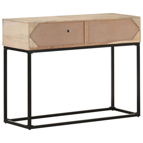 Console Table 100X35X76 Cm Solid Mango Wood And Natural Cane