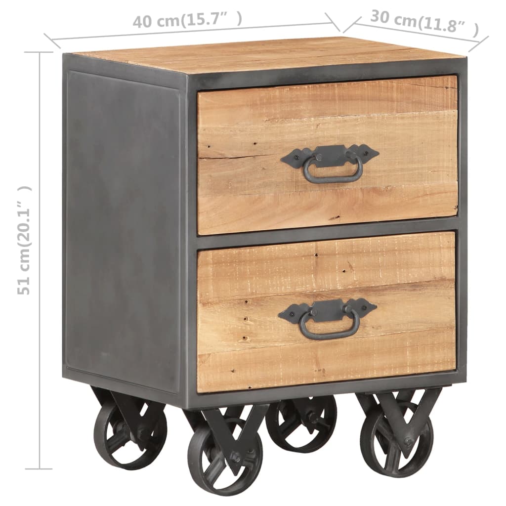 Bedside Cabinet 40X30X51 Cm Solid Reclaimed Wood
