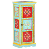 Hand Painted Highboard 40X30X90 Cm Solid Mango Wood