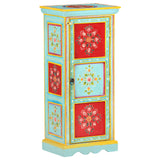 Hand Painted Highboard 40X30X90 Cm Solid Mango Wood