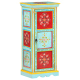 Hand Painted Highboard 40X30X90 Cm Solid Mango Wood