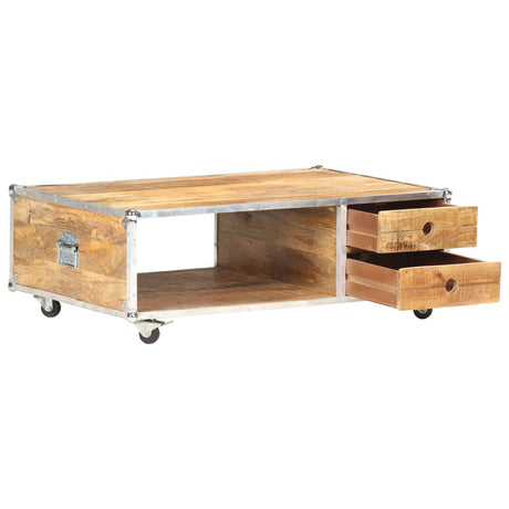 Coffee Table 89X59X33 Cm Solid Rough Mango Wood