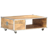Coffee Table 89X59X33 Cm Solid Rough Mango Wood