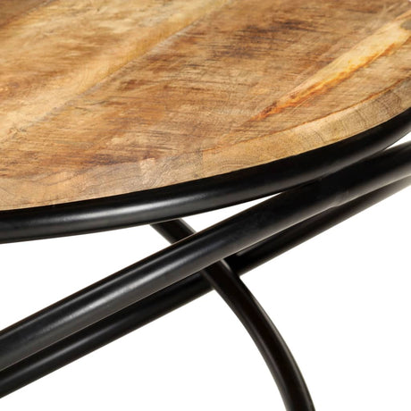 Coffee Table Black 60X Solid Rough Mango Wood
