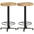 Bar Stools 2 Pcs Solid Mango Wood