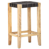 Bar Stools 2 Pcs Real Leather