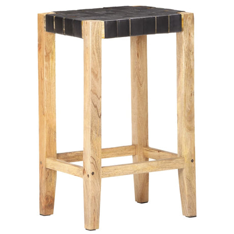 Bar Stools 2 Pcs Real Leather