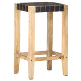 Bar Stools 2 Pcs Real Leather