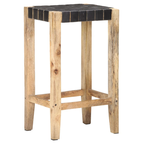 Bar Stools 2 Pcs Real Leather