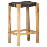Bar Stools 2 Pcs Real Leather