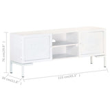 Tv Cabinet White 115X30X46 Cm Solid Mango Wood