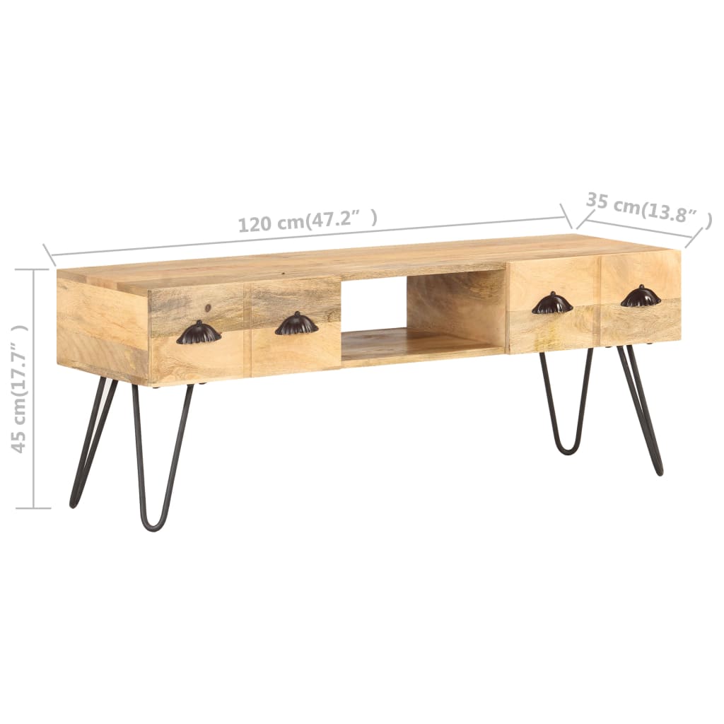 Tv Cabinet 120X35X45 Cm Solid Mango Wood