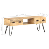 Tv Cabinet 120X35X45 Cm Solid Mango Wood