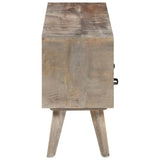 Tv Cabinet Grey 130X35X51 Cm Solid Rough Mango Wood