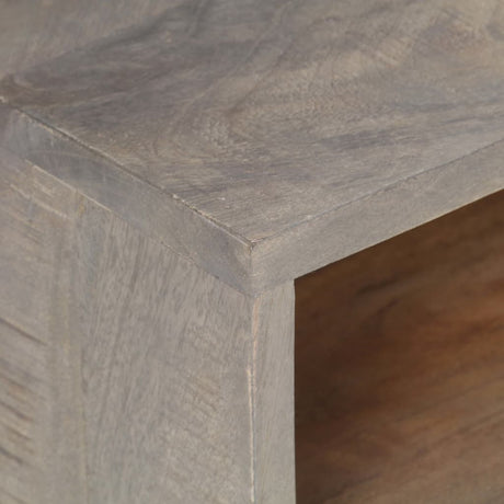 Tv Cabinet Grey 130X35X51 Cm Solid Rough Mango Wood