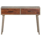 Console Table Grey 110x35x75 cm Solid Rough Mango Wood