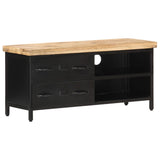 Tv Cabinet 90X30X41 Cm Rough Mango Wood