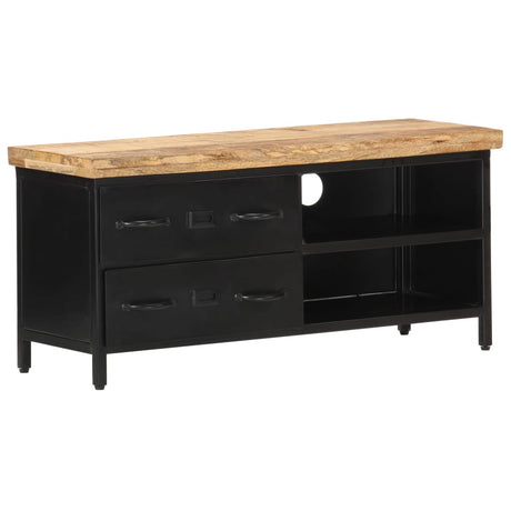 Tv Cabinet 90X30X41 Cm Rough Mango Wood