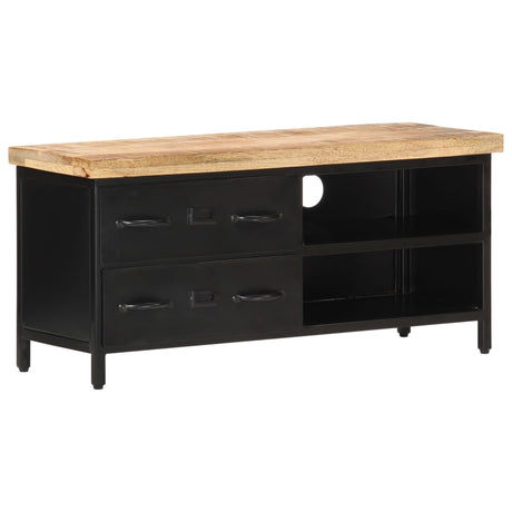 Tv Cabinet 90X30X41 Cm Rough Mango Wood