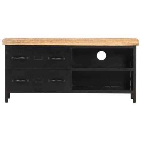 Tv Cabinet 90X30X41 Cm Rough Mango Wood