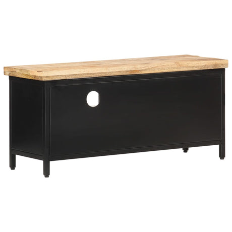 Tv Cabinet 90X30X41 Cm Rough Mango Wood