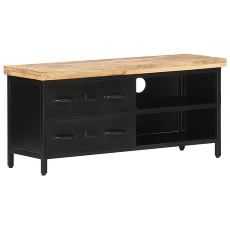 Tv Cabinet 90X30X41 Cm Rough Mango Wood