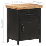 Bedside Cabinet 40X30X52 Cm Rough Mango Wood