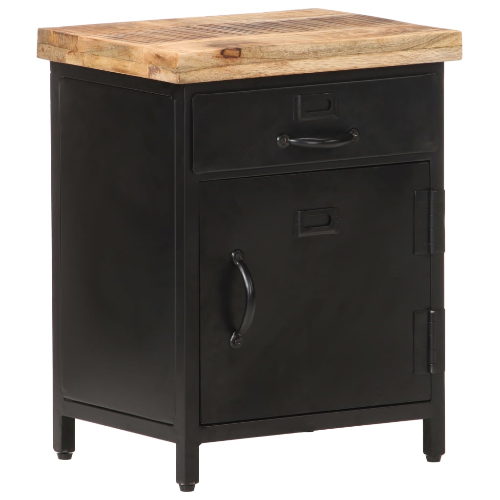 Bedside Cabinet 40X30X52 Cm Rough Mango Wood