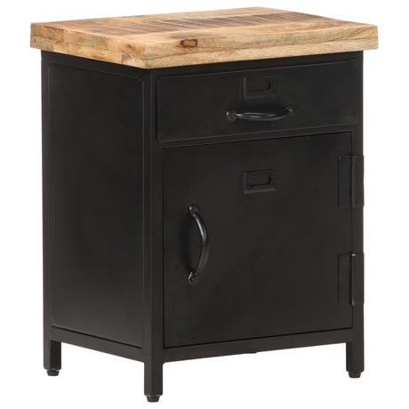 Bedside Cabinet 40X30X52 Cm Rough Mango Wood