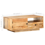 Coffee Table 90X50X35 Cm Solid Mango Wood