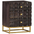 Bed Cabinet Black Solid Mango Wood