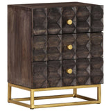 Bed Cabinet Black Solid Mango Wood