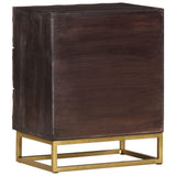 Bed Cabinet Black Solid Mango Wood