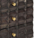 Bed Cabinet Black Solid Mango Wood