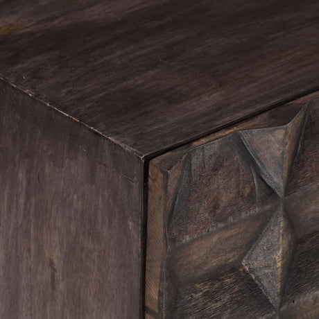 Bed Cabinet Black Solid Mango Wood