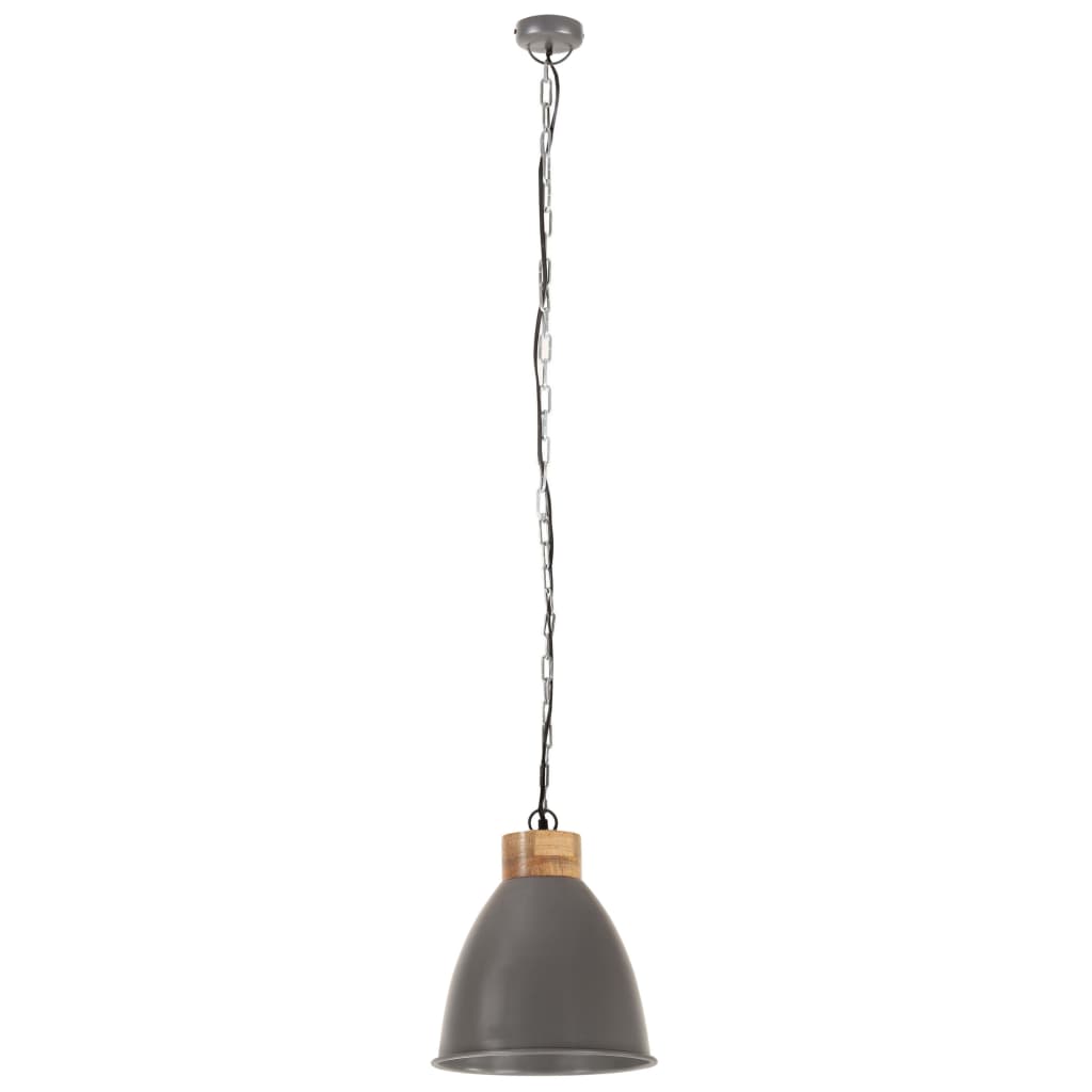 Industrial Hanging Lamp Iron & Solid Wood E27