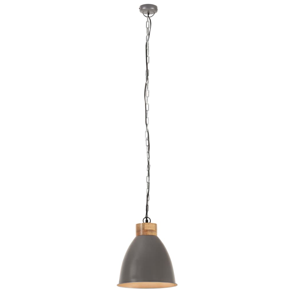 Industrial Hanging Lamp Iron & Solid Wood E27