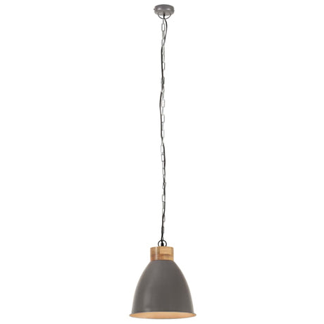 Industrial Hanging Lamp Iron & Solid Wood E27