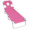 Folding Sun Lounger With Head Cushion Steel Turqoise Blue