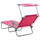 Sun Lounger With Canopy Steel