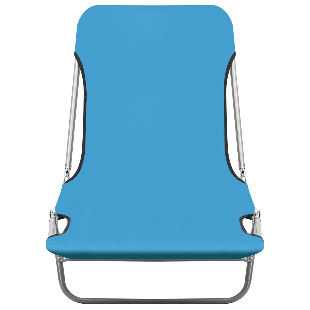 Folding Sun Loungers 2 Pcs Steel And Fabric